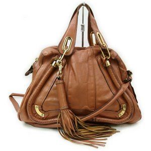 Auth Chloe Paraty Hand Bag Brown #8243C25